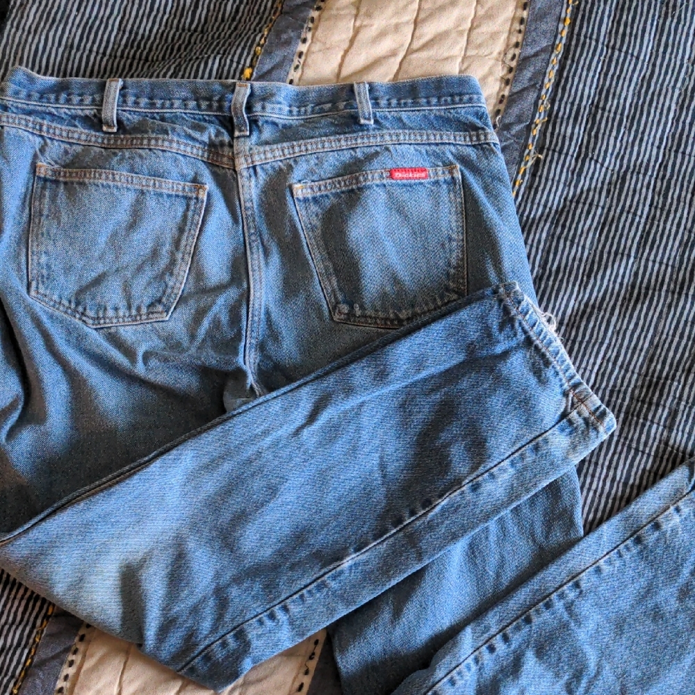 Naturally Distressed Denim Blue Jeans